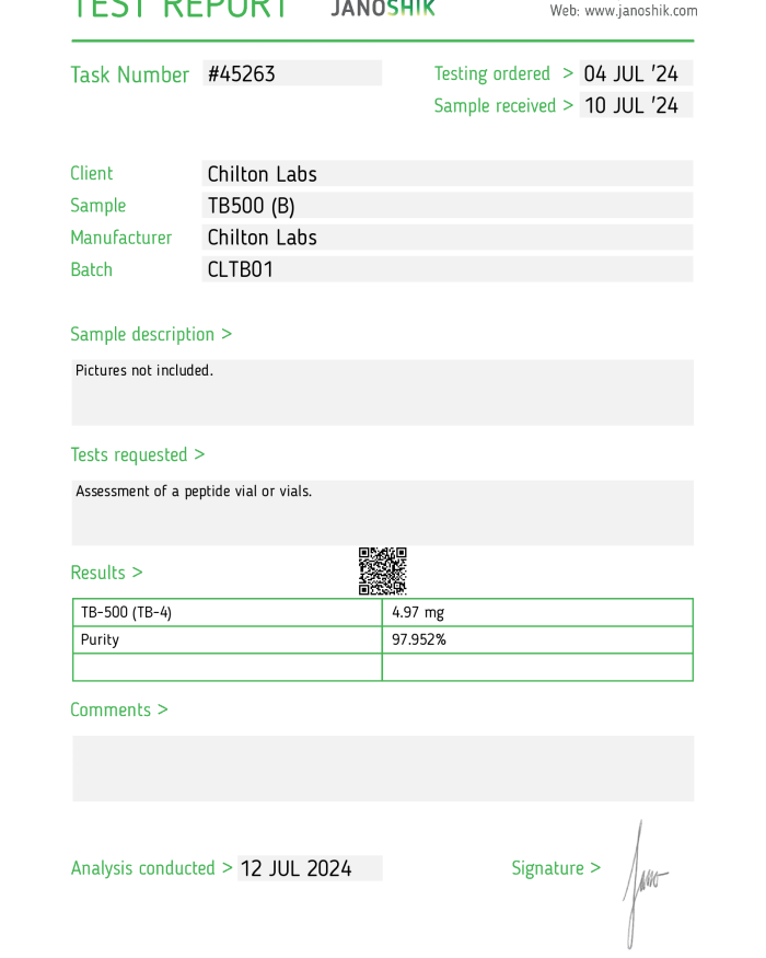 Thymosin Beta 4 TB-500 5mg vial