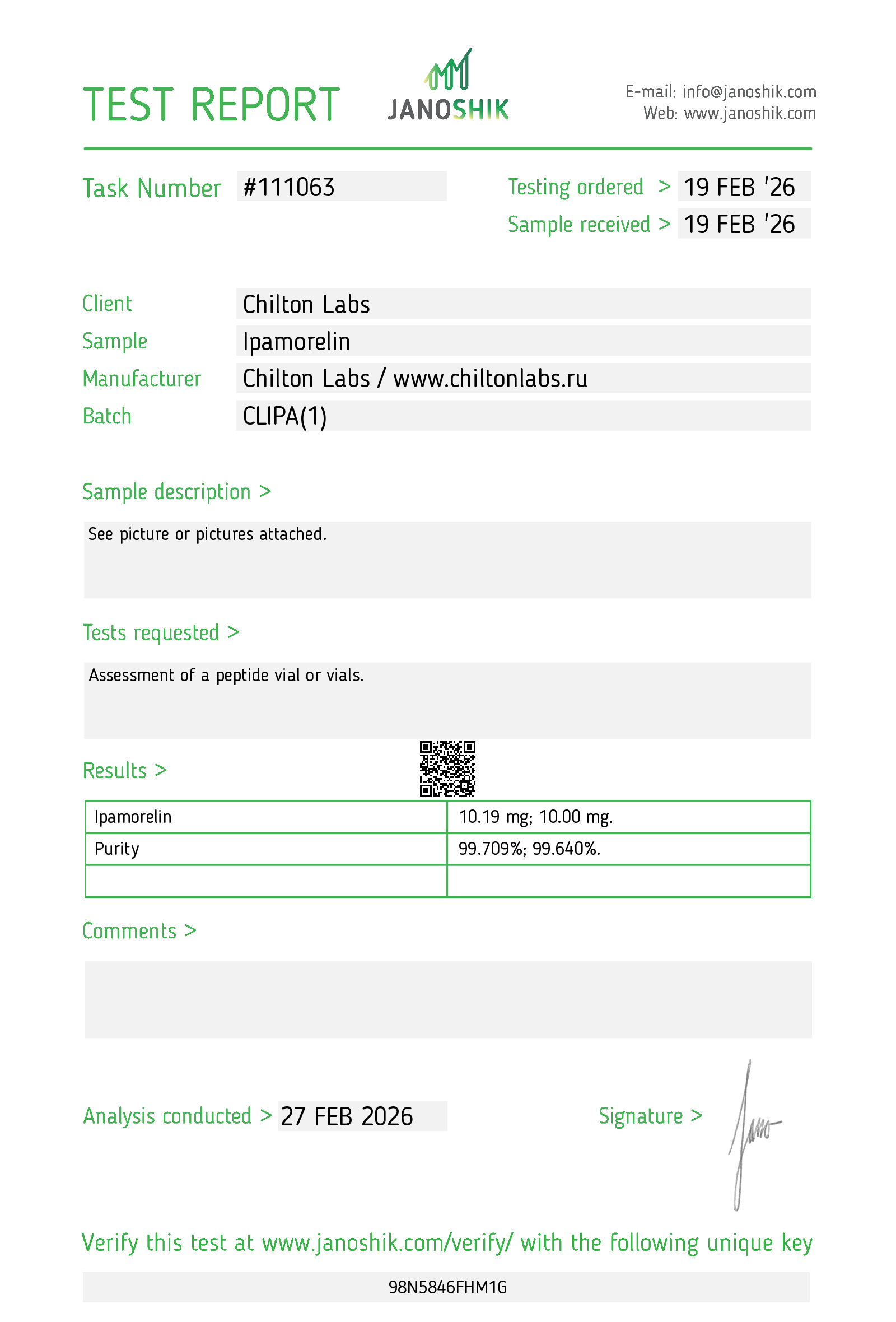 Ipamorelin 10mg CLIPA(1) LAB REPORT